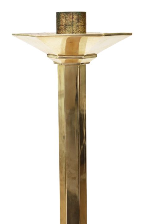 fig 1. Polished brass floor standing ecclesiastical church candlestick