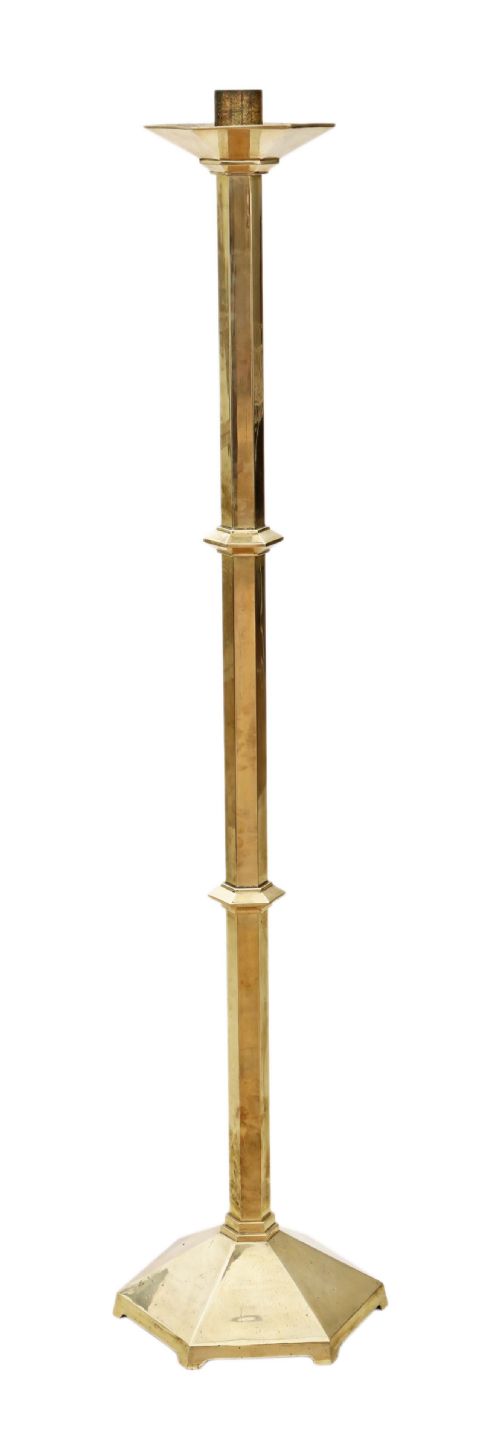 Polished Brass Floor Standing Ecclesiastical Church Candlestick