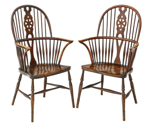 Pair of Trevor Page Ash & Elm Windsor Armchairs