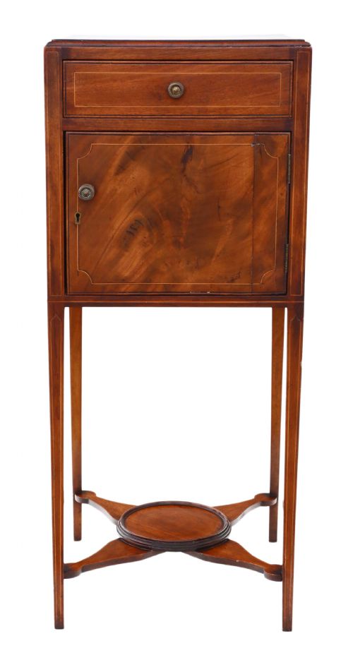 fig 1. Georgian inlaid mahogany bedside table