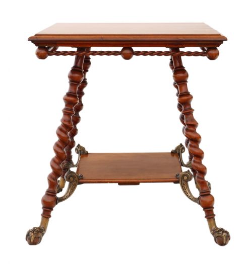 fig 1. Victorian red walnut and brass centre table