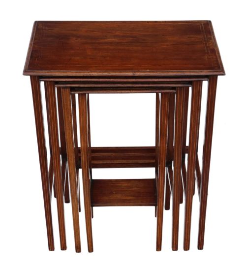 fig 1. Edwardian inlaid mahogany nest of 4 side tables
