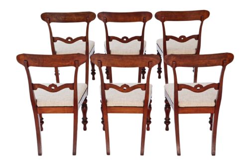 fig 1. Set of 6 William IV mahogany rosewood dining chairs