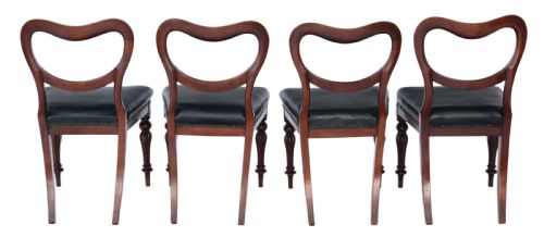 fig 1. Set of 4 Victorian mahogany balloon back dining chairs