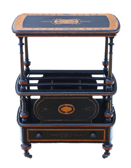 fig 1. Victorian Aesthetic C1880 inlaid amboyna Canterbury