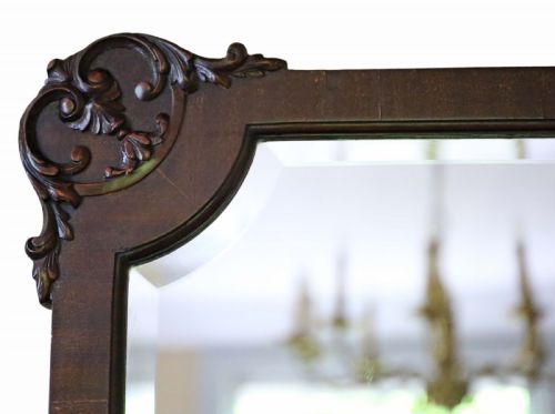 fig 1. Edwardian Mahogany overmantle wall mirror