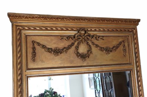 fig 1. Antique very large fine quality 19th Century gilt full height wall mirror