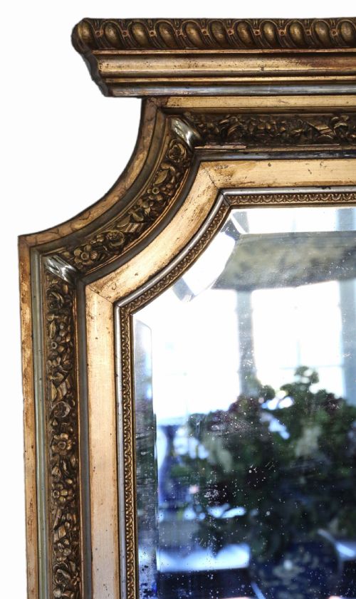 fig 1. Antique very large fine quality 19th Century gilt wall mirror full height