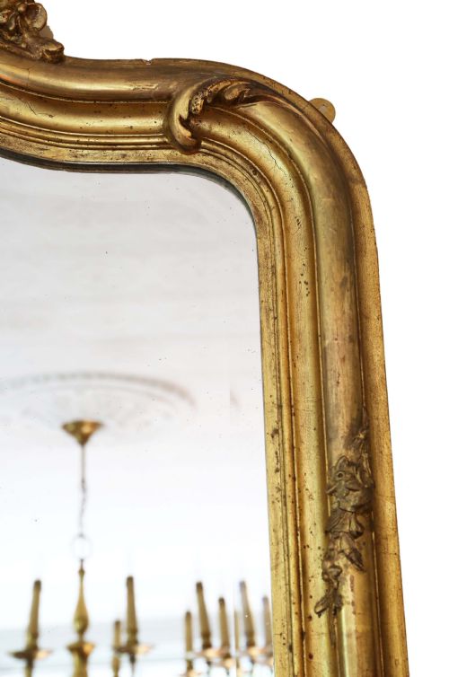fig 2. Antique very large fine quality 19th Century gilt overmantle wall mirror