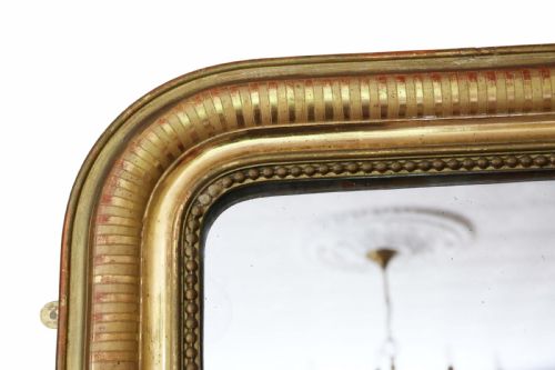 fig 1. Antique large quality 19th Century gilt overmantle wall mirror