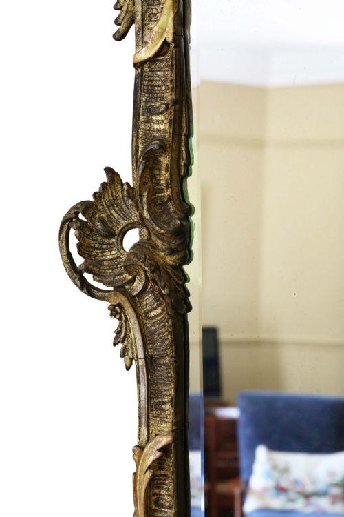 ANTIQUE LARGE FINE QUALITY EARLY 19TH CENTURY GILT OVERMANTLE OR WALL MIRROR - ADDITIONAL PHOTO 5