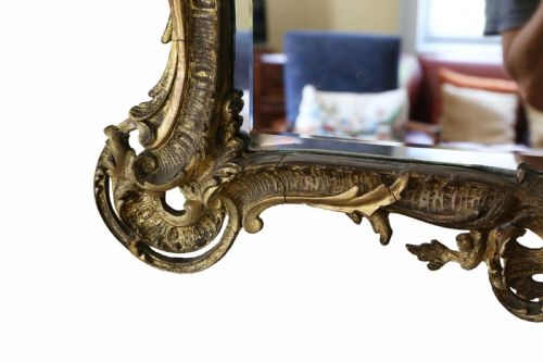 ANTIQUE LARGE FINE QUALITY EARLY 19TH CENTURY GILT OVERMANTLE OR WALL MIRROR - ADDITIONAL PHOTO 6
