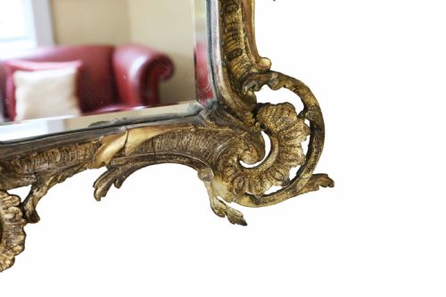 ANTIQUE LARGE FINE QUALITY EARLY 19TH CENTURY GILT OVERMANTLE OR WALL MIRROR - ADDITIONAL PHOTO 7