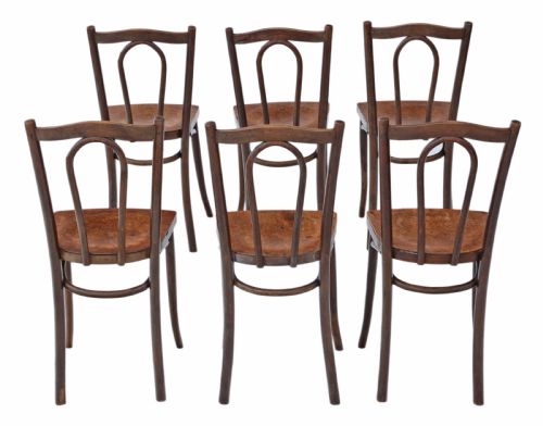 fig 1. Set of 6 early bentwood kitchen dining chairs