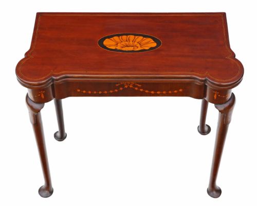 fig 1. Georgian II inlaid mahogany folding card table