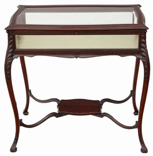 Victorian Mahogany Bijouterie Display Cabinet Table