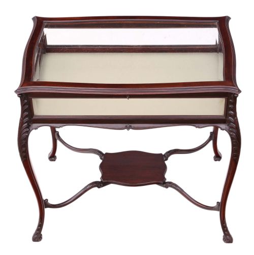 fig 1. Victorian mahogany bijouterie display cabinet table