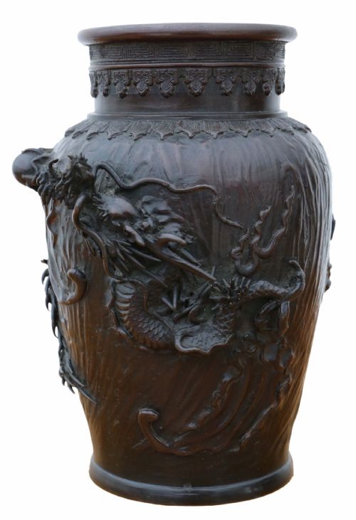 Antique Fine Quality Japanese 19th Century Bronze Vase C1850