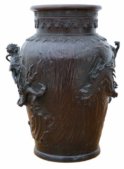 fig 1. Antique fine quality Japanese 19th Century bronze vase C1850