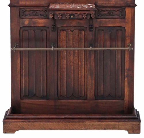 fig 3. Antique quality large Gothic oak hall coat stand C1910