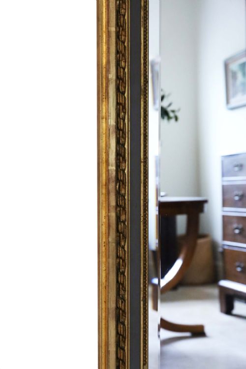 fig 3. Antique large quality gilt full height wall mirror trumeau 19th Century