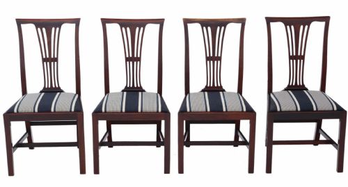 Antique Quality Set of 4 Victorian C1900 Mahogany Dining Chairs