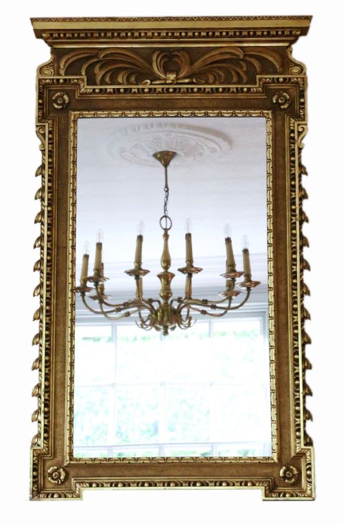 Antique Large Rare Fine Quality Gilt Overmantle or Wall Mirror C1900