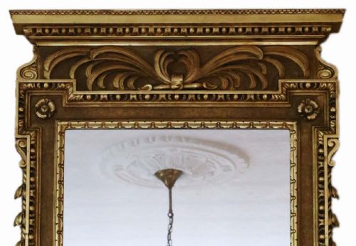 fig 1. Antique large rare fine quality gilt overmantle or wall mirror C1900