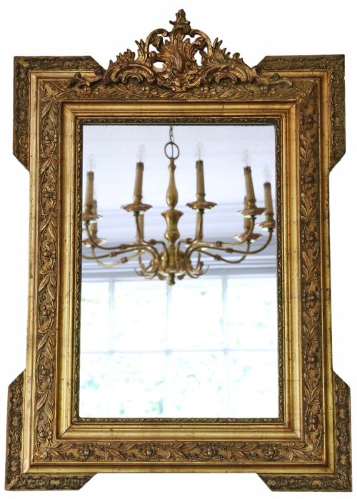 Antique Rare Fine Quality Gilt Overmantle Wall Mirror C1900