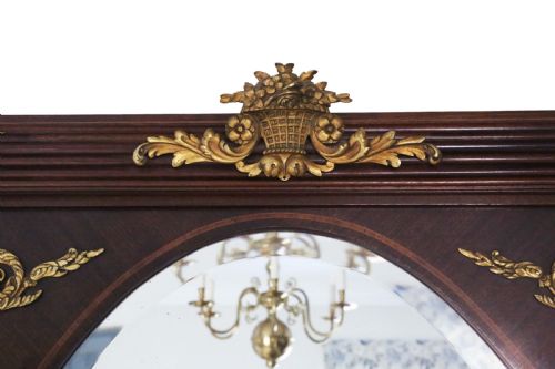 fig 2. Antique very large quality inlaid mahogany full height wall mirror C1910-1920