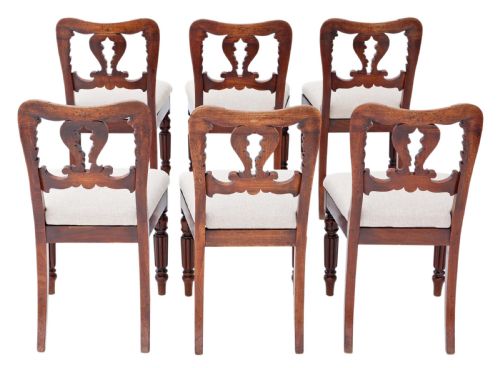 fig 1. Antique fine quality set of 6 William IV carved mahogany dining chairs C1830