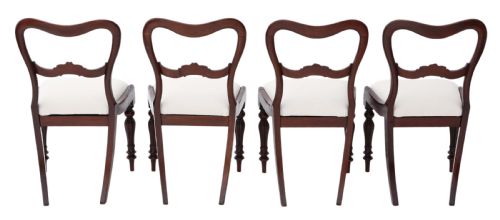fig 1. Antique quality set of 4 William IV mahogany balloon back dining chairs C1835