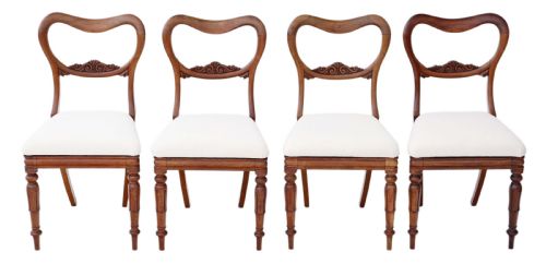 Antique Quality Set of 4 William IV Rosewood Balloon Back Dining Chairs C1835