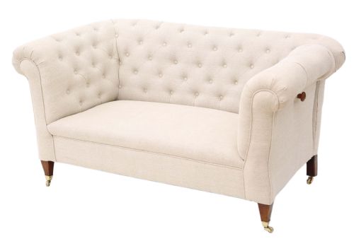 fig 1. Antique quality small Victorian C1850 mahogany button back sofa