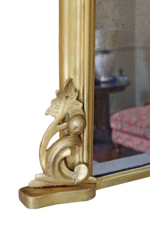 fig 1. Antique large Victorian gilt overmantle or wall mirror 19th Century