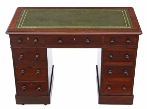 Victorian Mahogany Twin Pedestal Desk