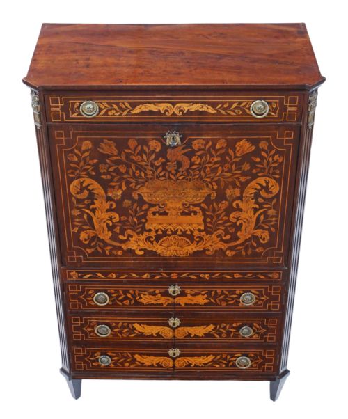fig 1. 19th Century Dutch Marquetry abattant desk