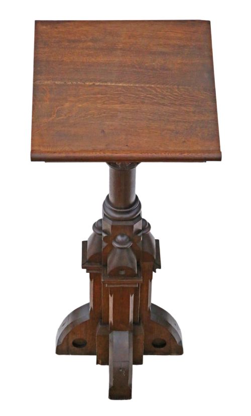 fig 1. Gothic carved oak pedestal lectern stand table station