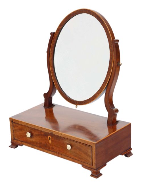 Small Georgian Mahogany Dressing Table Swing Mirror C1800