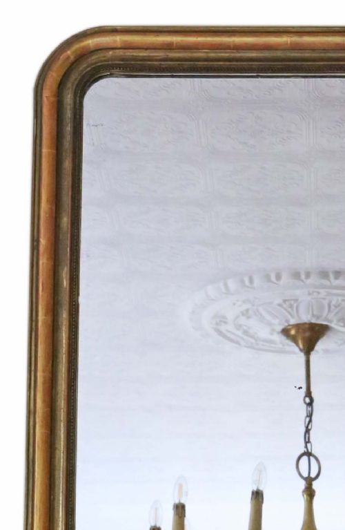 fig 2. Antique large quality gilt overmantle or wall mirror 19th Century