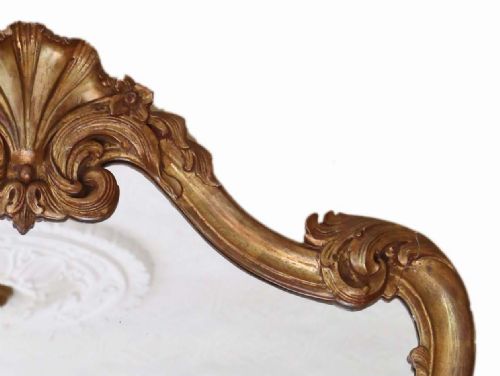 fig 3. Antique large rare quality gilt overmantle or wall mirror C1900