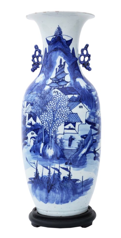 Antique Very Large Chinese 19th Century Vase Blue and White
