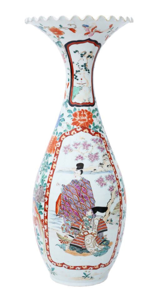 Antique Very Large Japanese Meiji Period Porcelain Kutani Vase