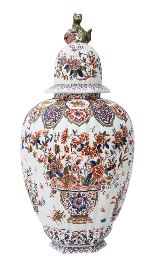 Antique Very Large Dutch Delft 19th Century Jar with a Lid