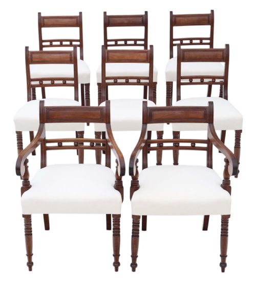 Set of 8 (6+2) Georgian Mahogany Dining Chairs