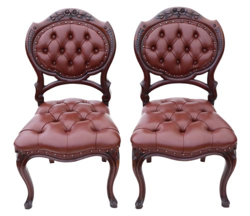 Pair of Victorian Mahogany Hall or Dining Chairs