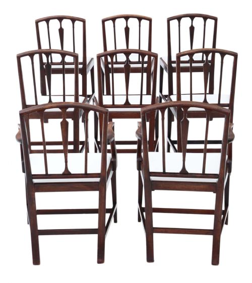 Set of 8 (6+2) Georgian Mahogany Dining Chairs