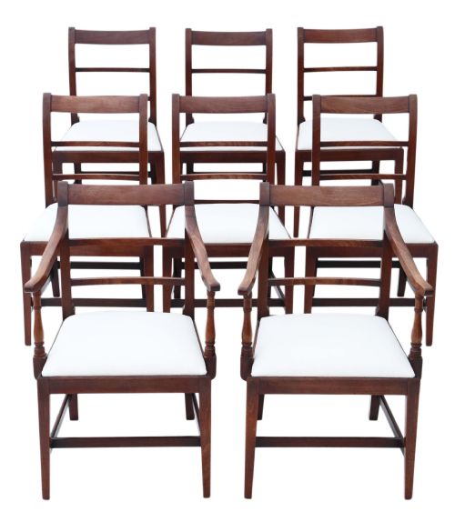 Set of 8 (6+2) Georgian Mahogany Dining Chairs