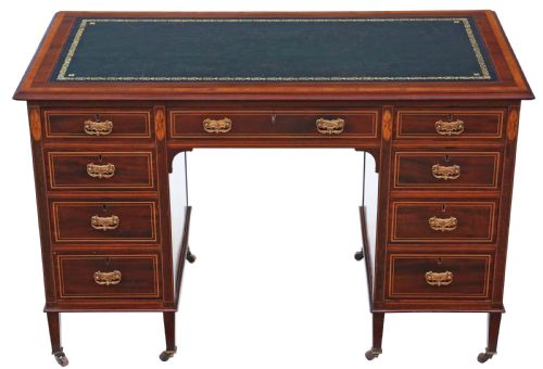 Victorian Inlaid Mahogany Twin Pedestal Desk Jas Schoolbred