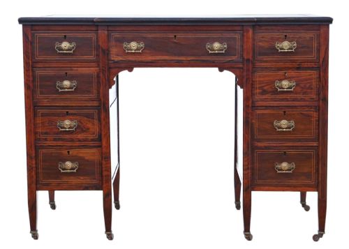 fig 1. Victorian inlaid rosewood twin pedestal desk